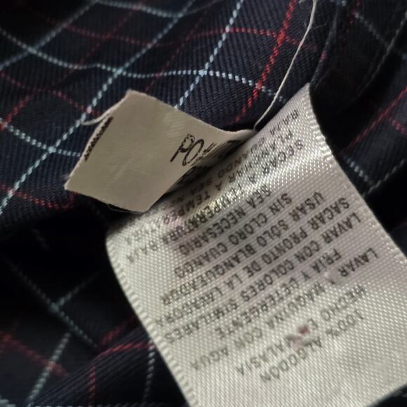 Nautica Slim Fit Non-Iron Button Down Shirt Men’s Large Blue Plaid Long Sleeve - Picture 6 of 7